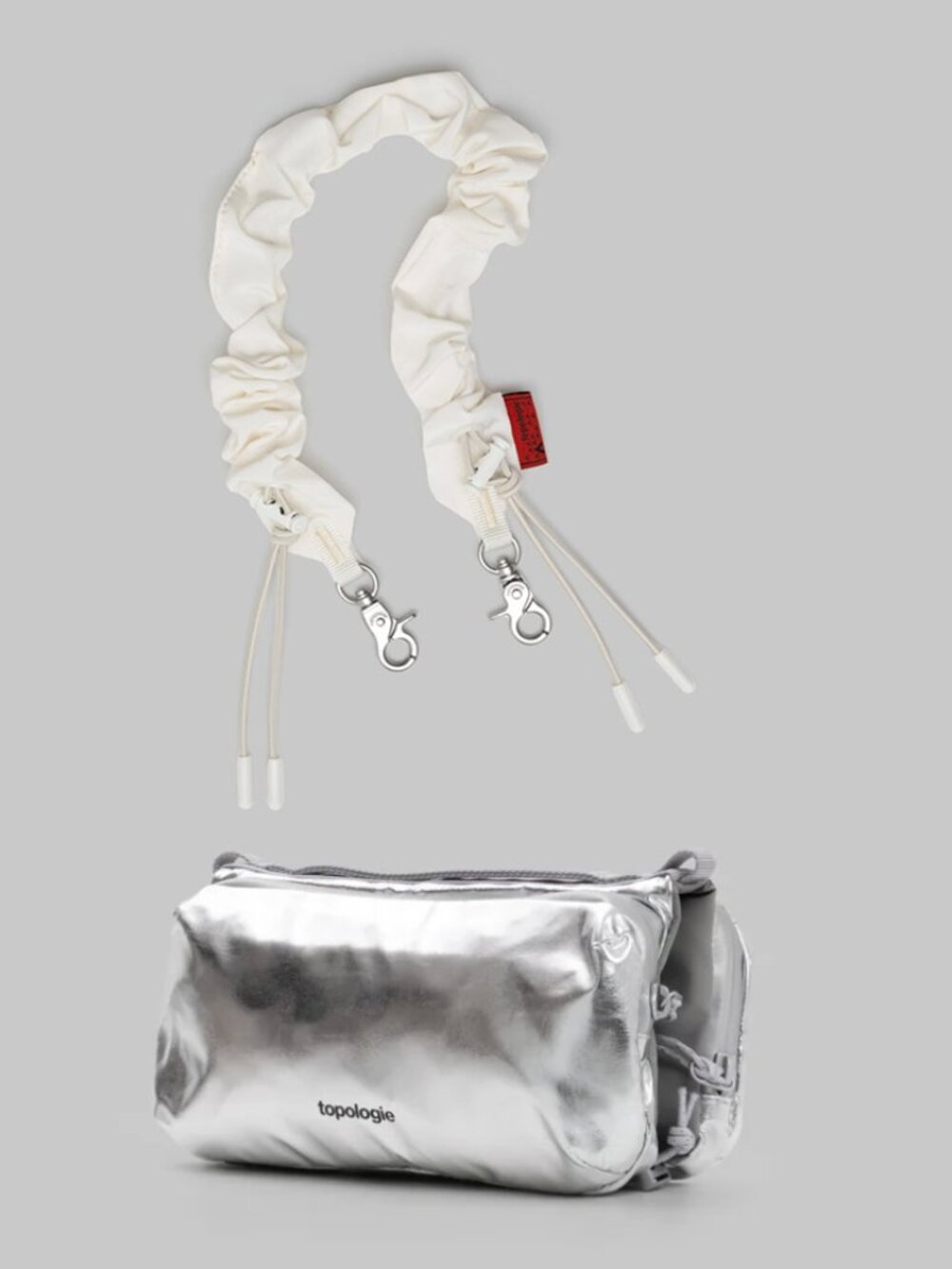NWT-Topologie Bottle Sacoche Medium-Chrome/Metallic + Bungee Wrist Strap white